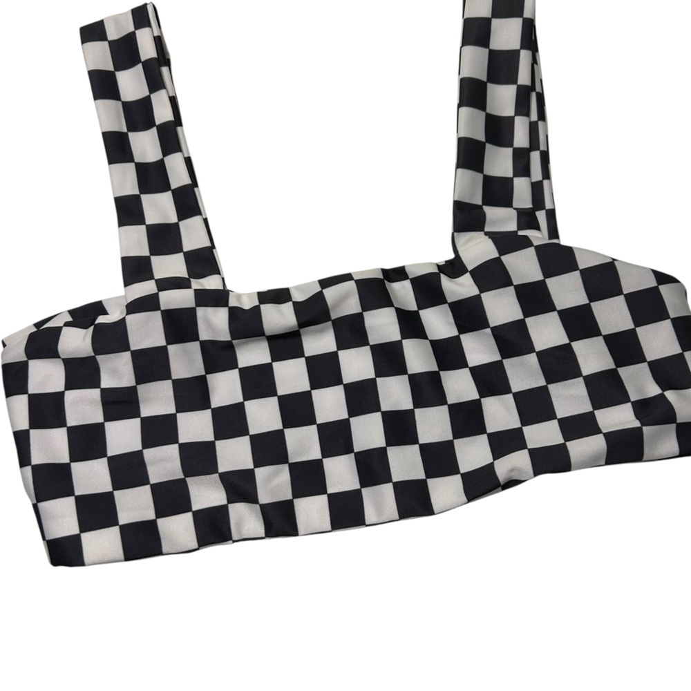 New Salt Gypsy Free people checkered bikini top black white medium